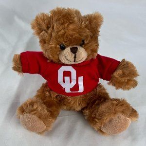 OU Plush Stuffed Bear With Red Hoodie Plushland 6 in
